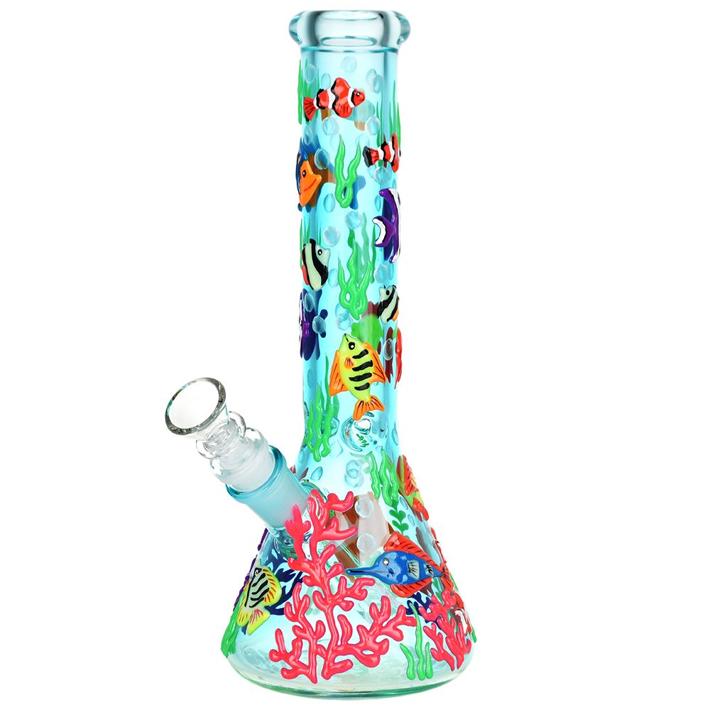 Reef Riot Glow In The Dark Beaker Water Pipe – 10″ / 14mm F