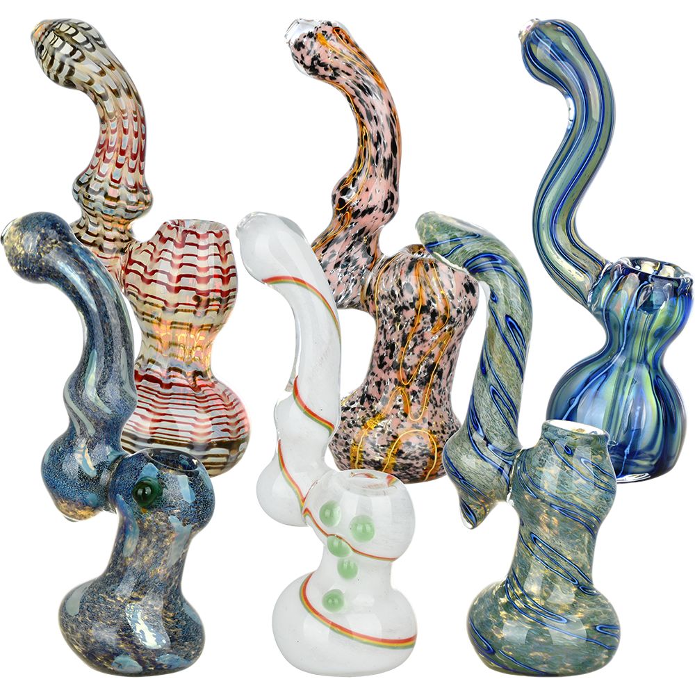 Large In Charge Assortment Glass Sherlock Bubblers – 7.25″ 6ct