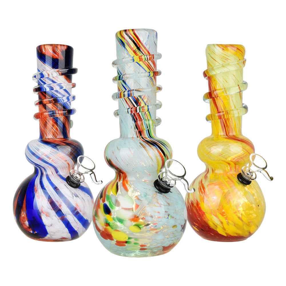 Frenetic Frit Stripe Soft Glass Water Pipe – 10.25″