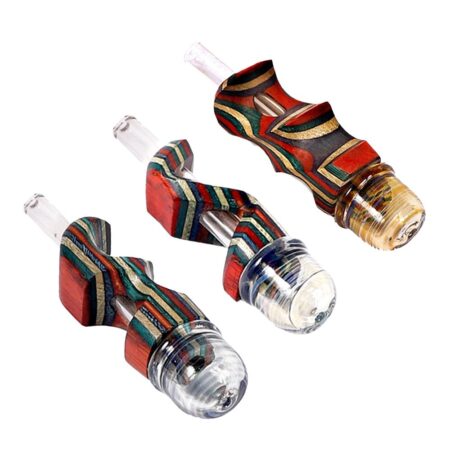 Colorful Wood & Glass Hybrid Pipe | 3.5 Inch