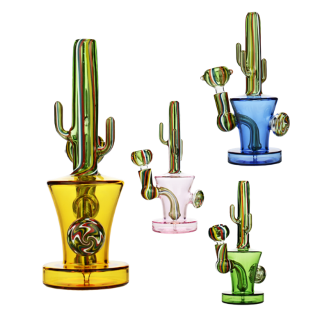 Desert Bloom Cactus Glass Water Pipe