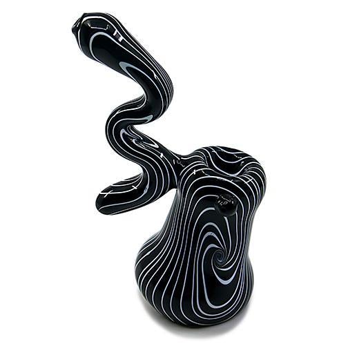 Glass Bubbler – Blue Swirl Bubbler (6″)