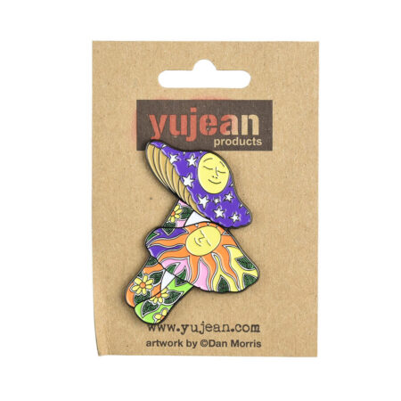 Dan Morris Mushrooms Enamel Pin - 2"x1.74"