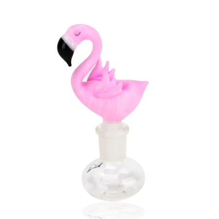 Pink Flamingo Bowl Piece by Empire Glassworks