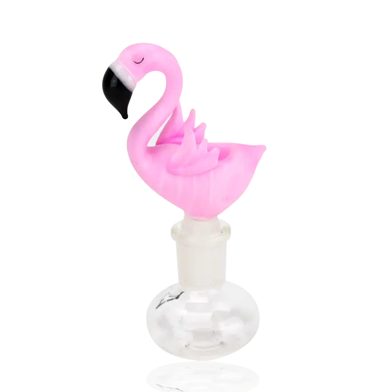 Pink Flamingo Bowl Piece by Empire Glassworks