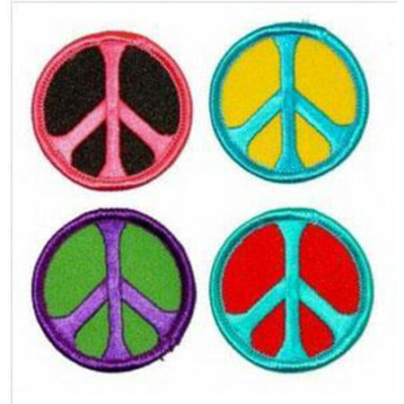 Color Peace Sign Patch - 1.75" Round / Colors Vary