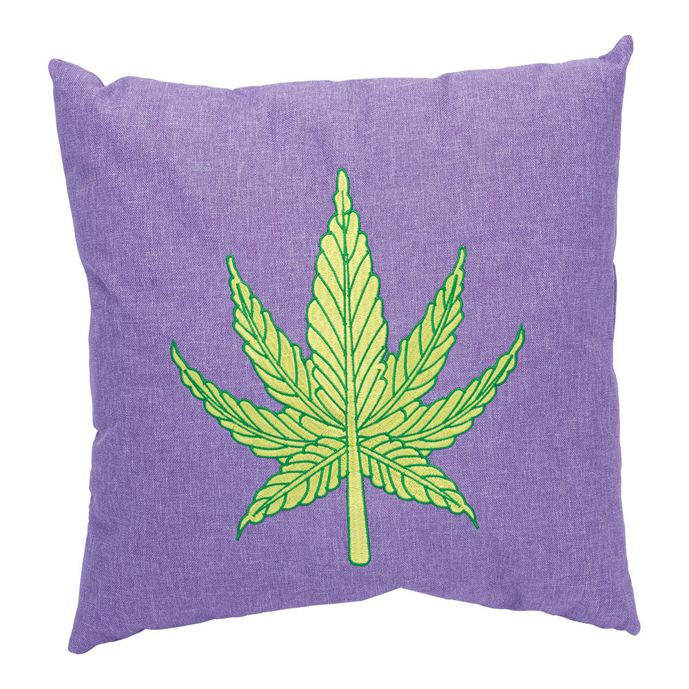 Leaf Purple Plush Pillow – 16″x15″