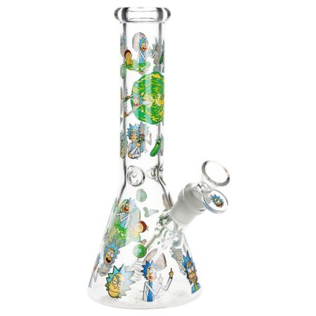 Rick and Morty Portal Glass Water Pipe - 9.75" / 14mm F