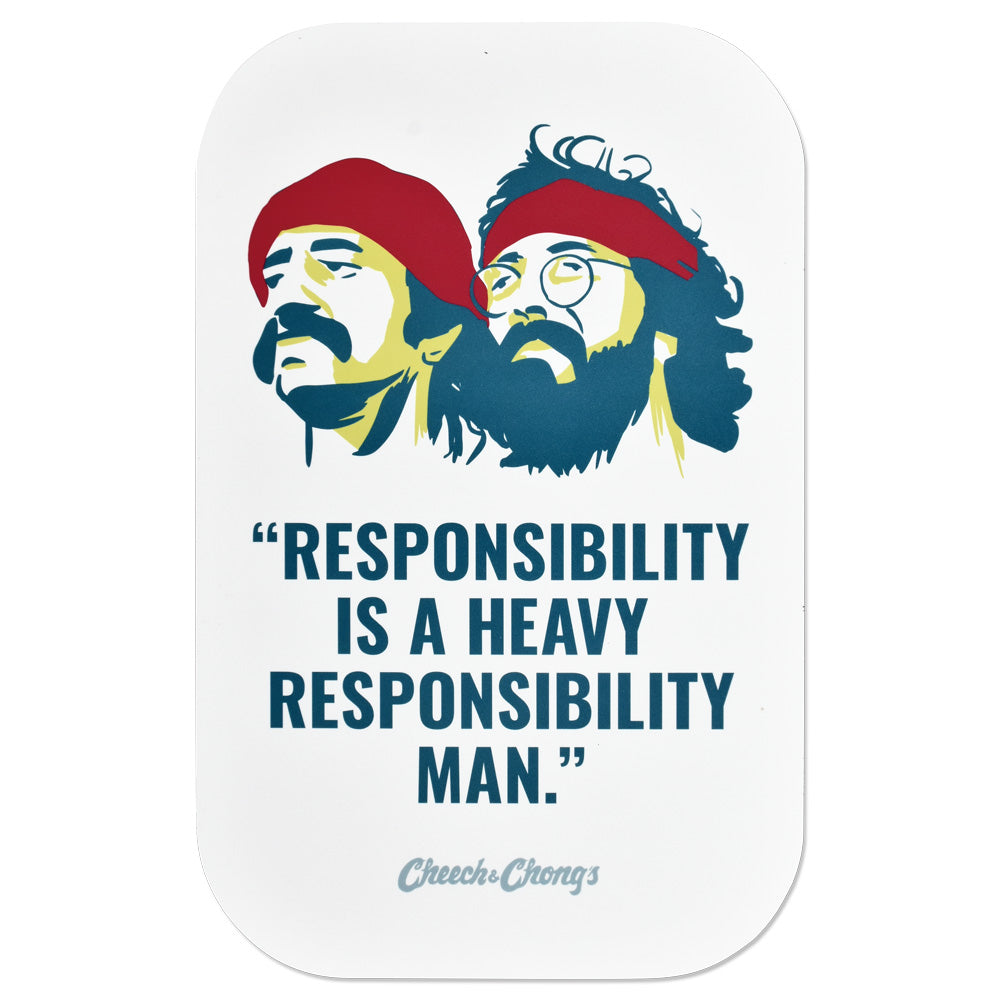 Cheech & Chong x Pulsar Magnetic Rolling Tray Lid – Responsibility / 11″x7″