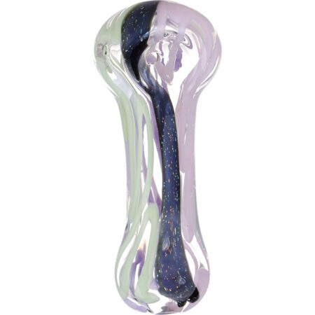 Icing On The Side Dichro Stripe Glass Spoon Pipe – 3.75″