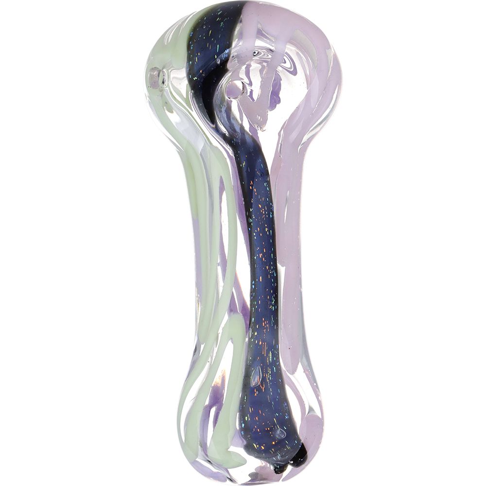Icing On The Side Dichro Stripe Glass Spoon Pipe – 3.75″