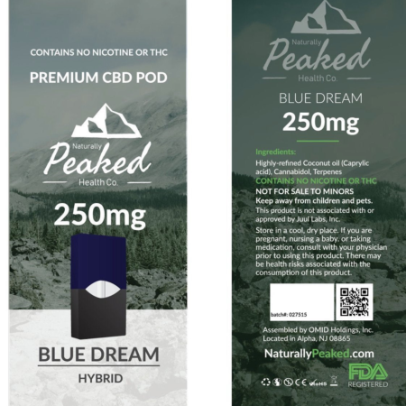 250MG Organic CBD Vape Pods | Individually Packaged | Naturally Peaked CBD
