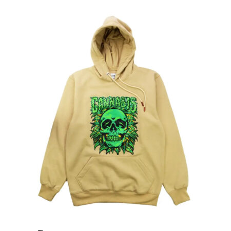 Skull Cannabis Hoodie with Striking Silk Screen Design