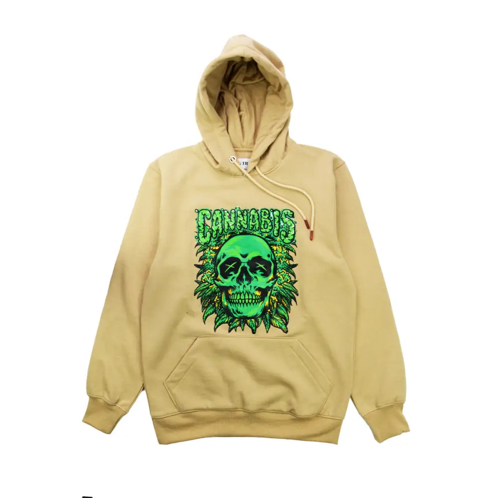 Skull Cannabis Hoodie with Striking Silk Screen Design