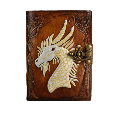 Mythical Dragon Leather Journal w/ Clasp - 5"x7"