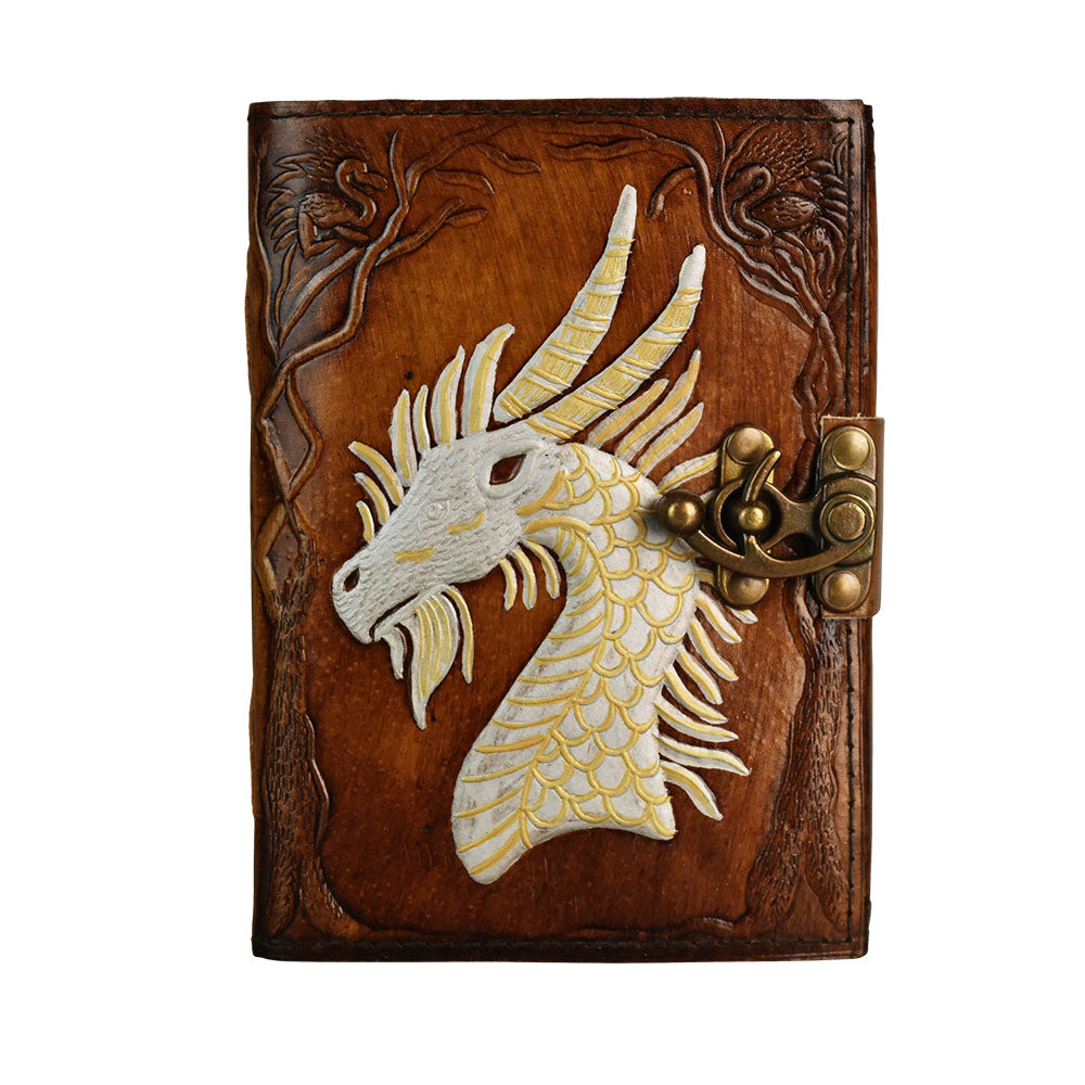 Mythical Dragon Leather Journal w/ Clasp – 5″x7″