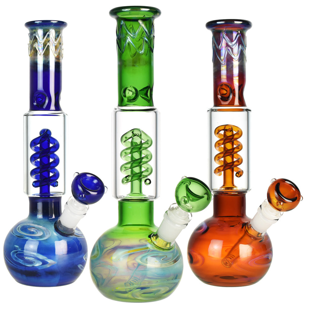Milky Fade Water Pipe w/ Coil Perc – 11.75″/14mm F