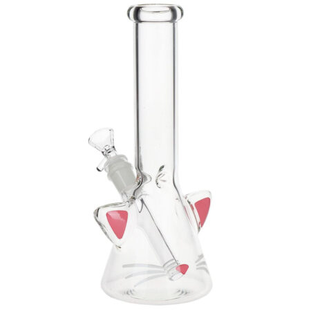 SeshGear Kitty Whiskers Beaker Glass Water Pipe – 9.75″ / 14mm F