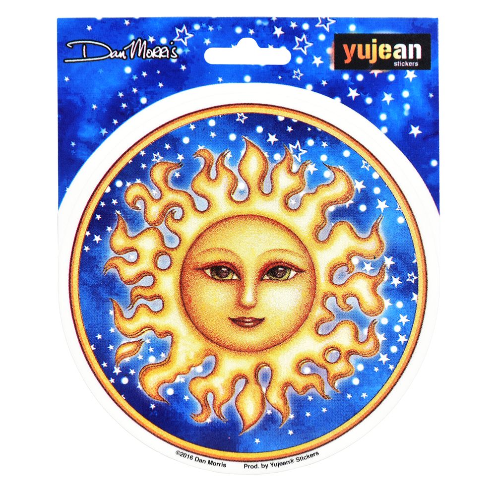 Dan Morris Starry Sun Round Sticker – 4.5″