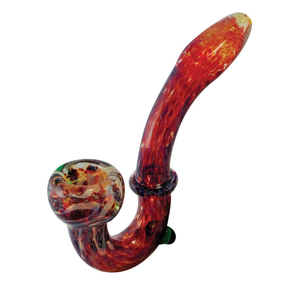 Handmade Multi-color Frit Glass Sherlock Pipe