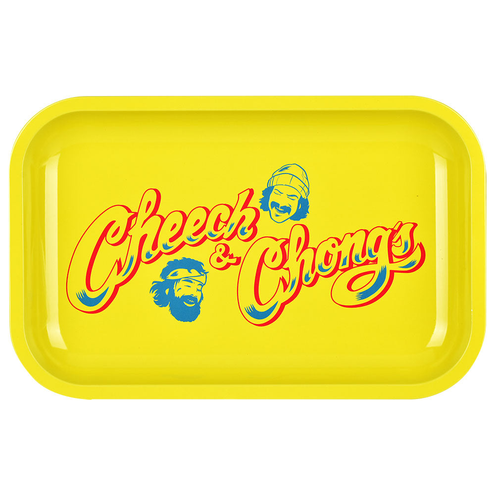 Cheech & Chong x Pulsar Metal Rolling Tray – Yellow Logo / 11″ x 7″