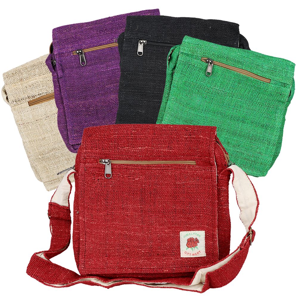 Himalayan Hemp Messenger Shoulder Bag – 10″ x 11″
