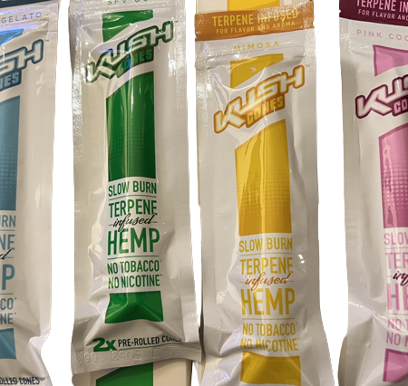 Kush Hemp Herbal Organic Natural 2 Cones Wraps Per Pack Sample Flavors (4 Count)