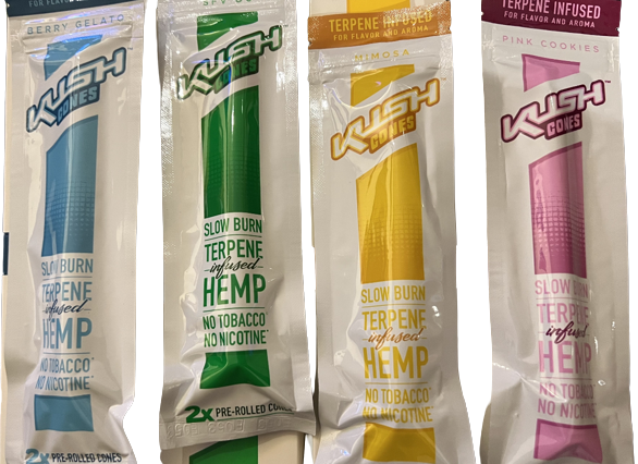Kush Hemp Herbal Organic Natural 2 Cones Wraps Per Pack Sample Flavors (4 Count)