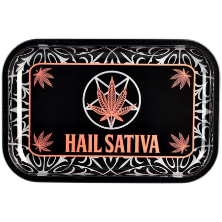 Hail Sativa Metal Rolling Tray - 11.25" x 7.5"