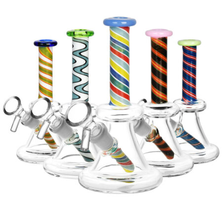 Candy Twist Water Pipe & Downstem - 6.5"/14mm F/Colors Vary