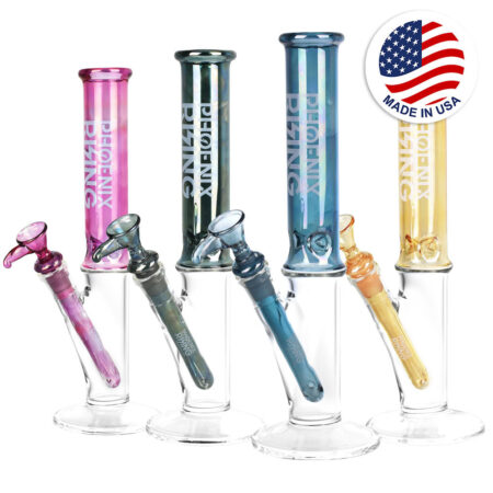 Phoenix Rising Shine Tops Slim Straight Water Pipe-12"/14mm F/Clrs Vry