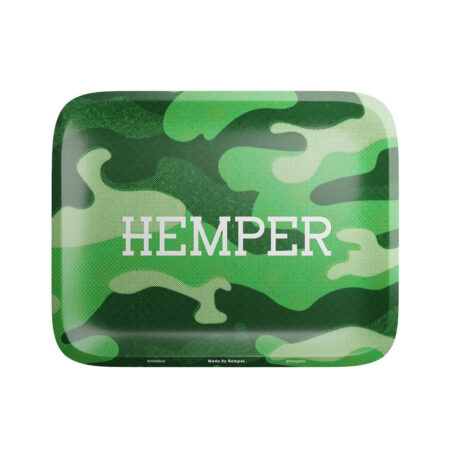 Hemper Green Camouflage Metal Rolling Tray - 7"x5.5"