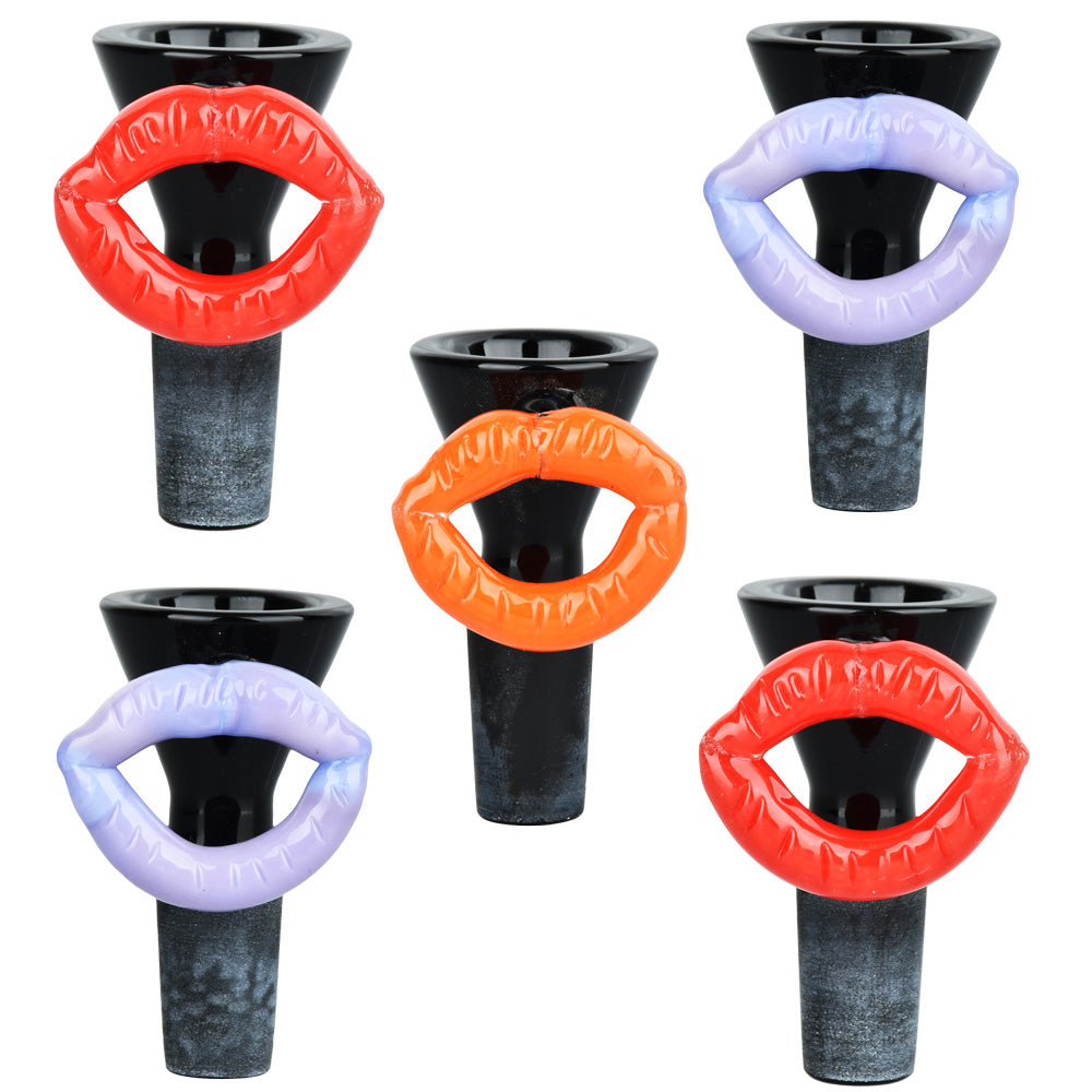 Loquacious Lips Herb Slide – 14mm M / Assorted Colors – 5PC SET
