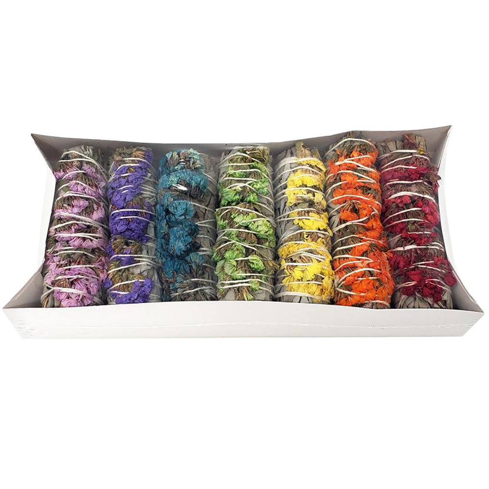 White Sage / Sinuata Bundle 7PC SET –  – 4″ / Asst Colors