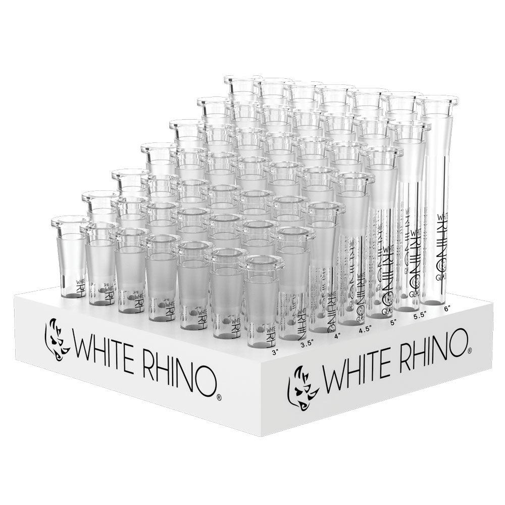 White Rhino Glass Downstems- 19/14mm / Asst Sizes – 49PC DISP
