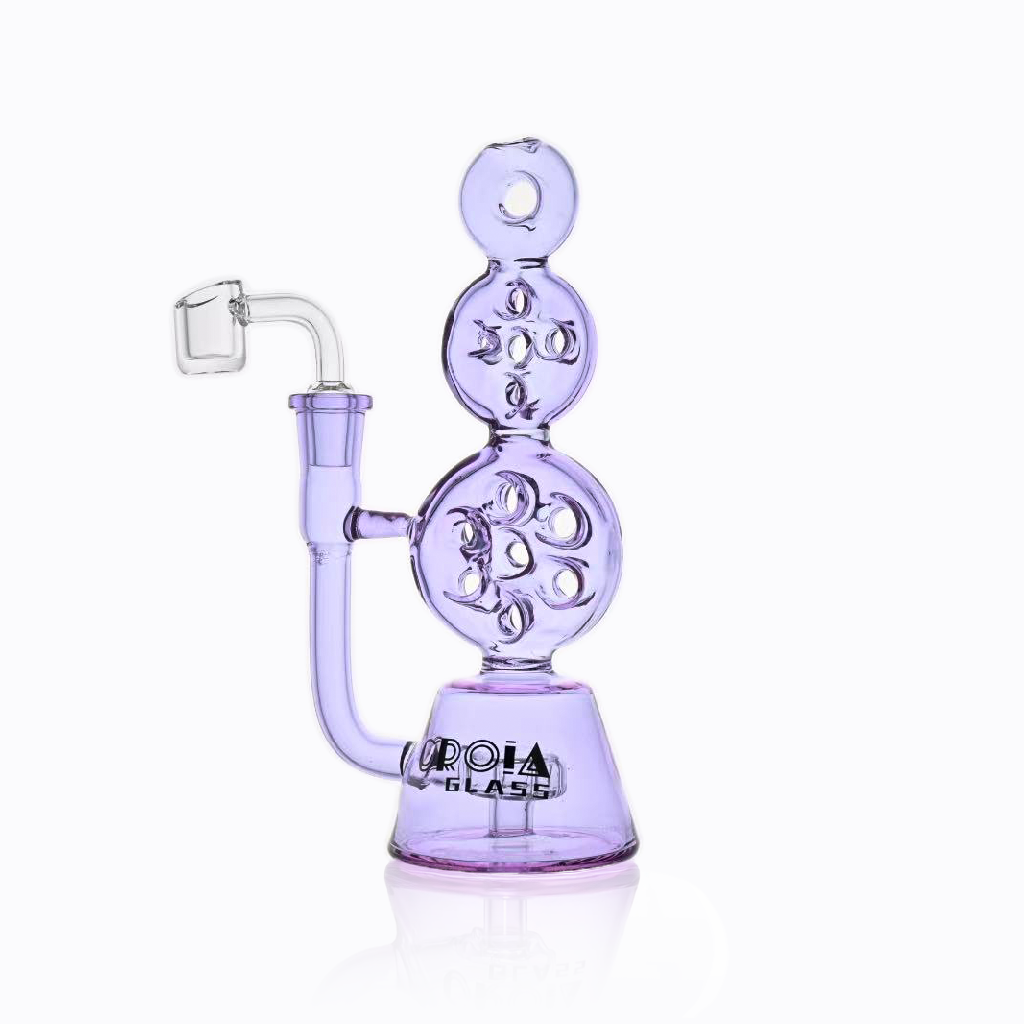 8" Triple Stack Swiss Perc Recycler Dab Rig | Croia Glass - Image 7