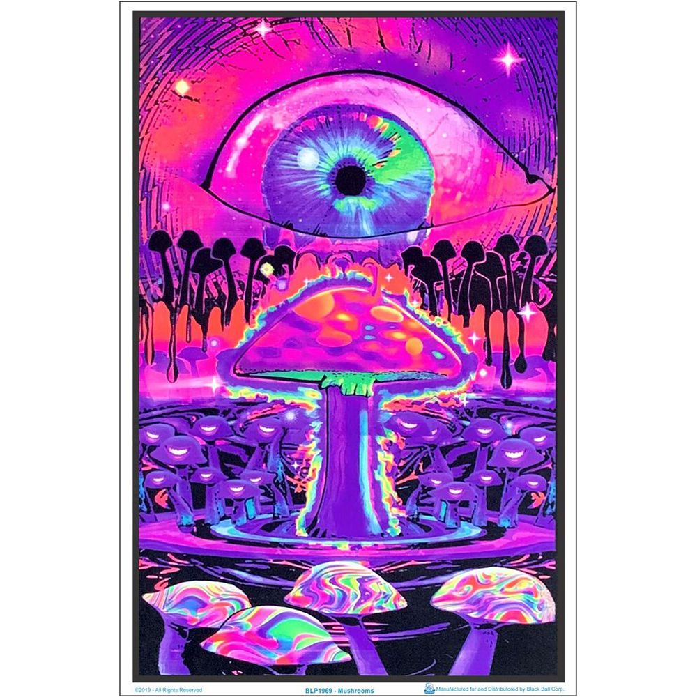 Magic Mushroom Blacklight Poster – 23″x35″