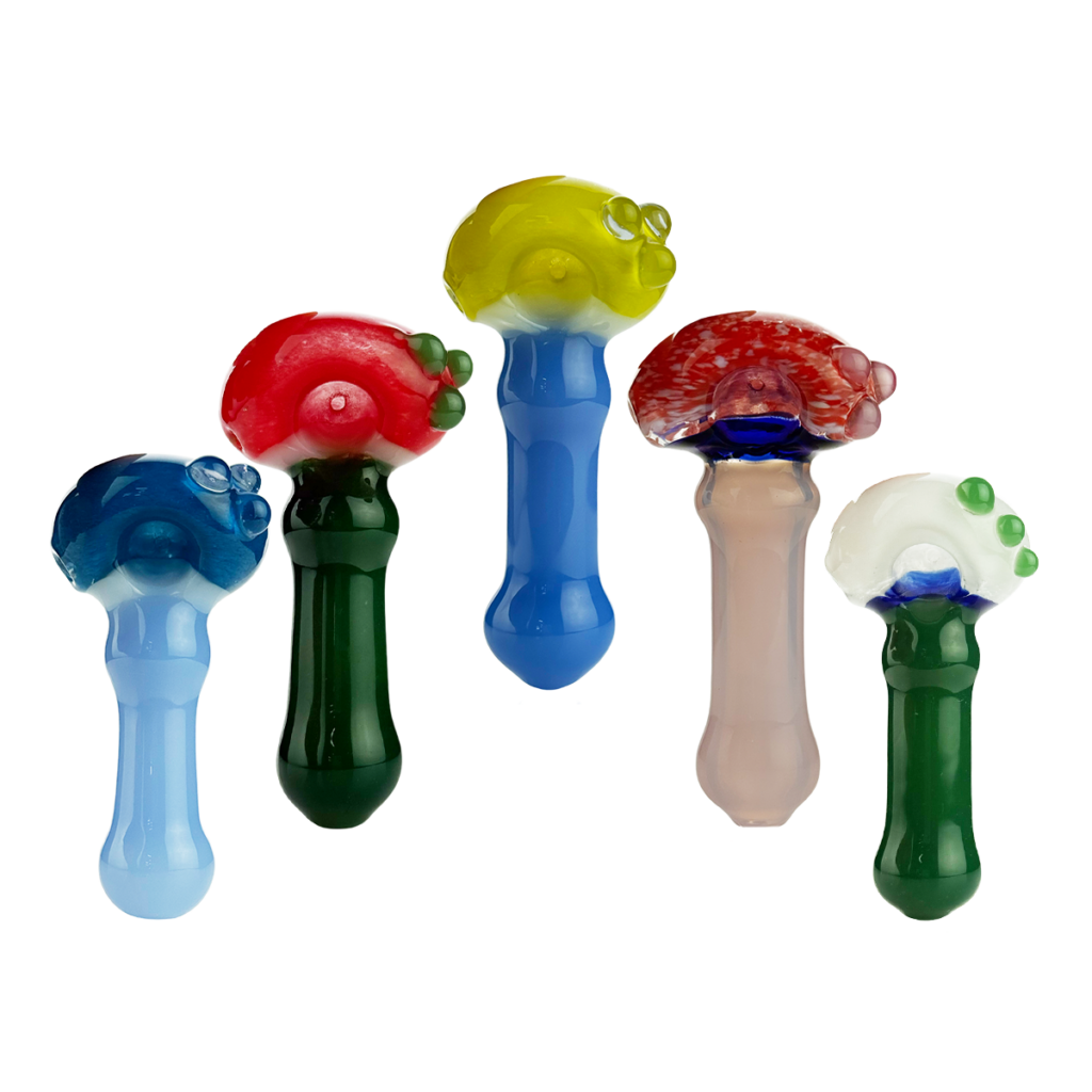 Colorful Frit Glass Spoon Pipe – 4.5 Inch