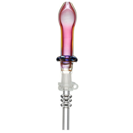 Fumed Glass Footed Honey Straw – 5.5″