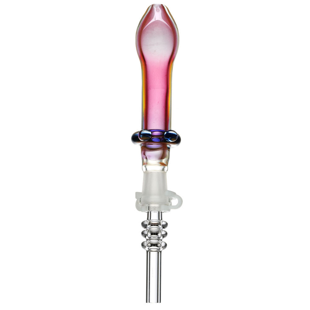 Fumed Glass Footed Honey Straw – 5.5″