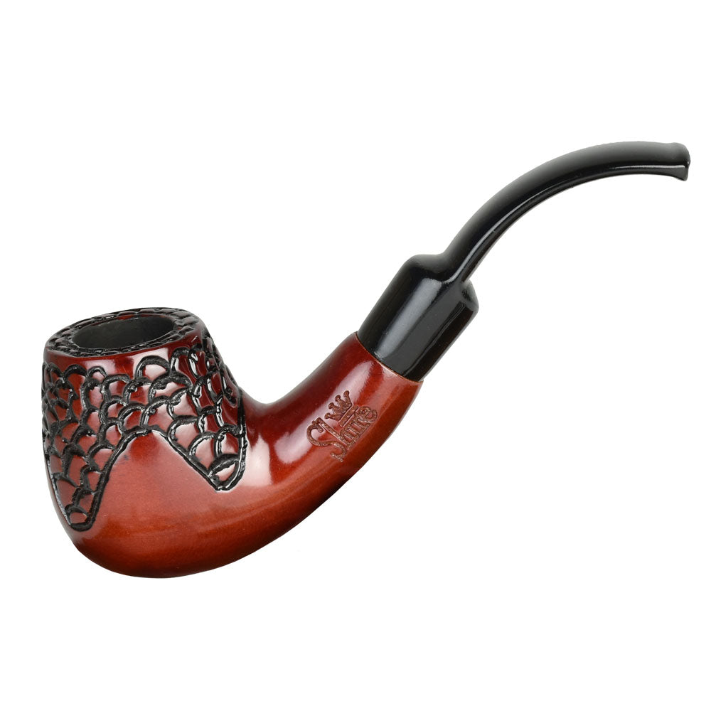 Pulsar Shire Pipes Engraved Bent Brandy Cherry Wood – 5.5″