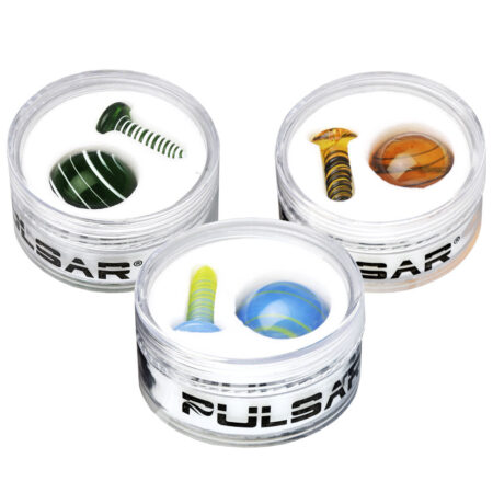 Pulsar Terp Slurper Screw & Marble Set – 2pc / Colors Vary