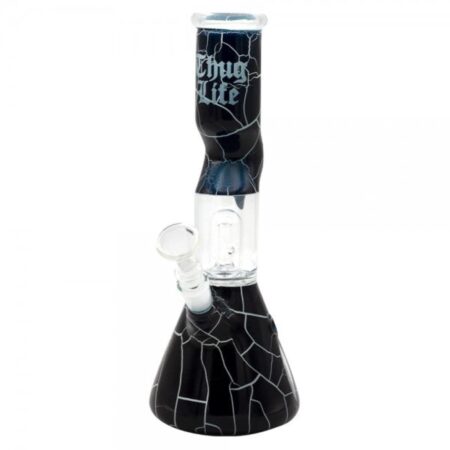 Thug Life Glass Water Pipe Black Broken Stone Design