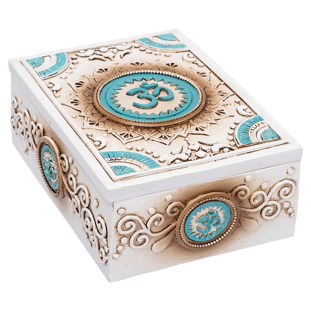 Fujima Om Symbol Tarot Polyresin Stash Box – 5.5″x 4″