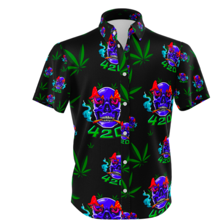Mystic Skull Leaf Black Graphic Tee Set