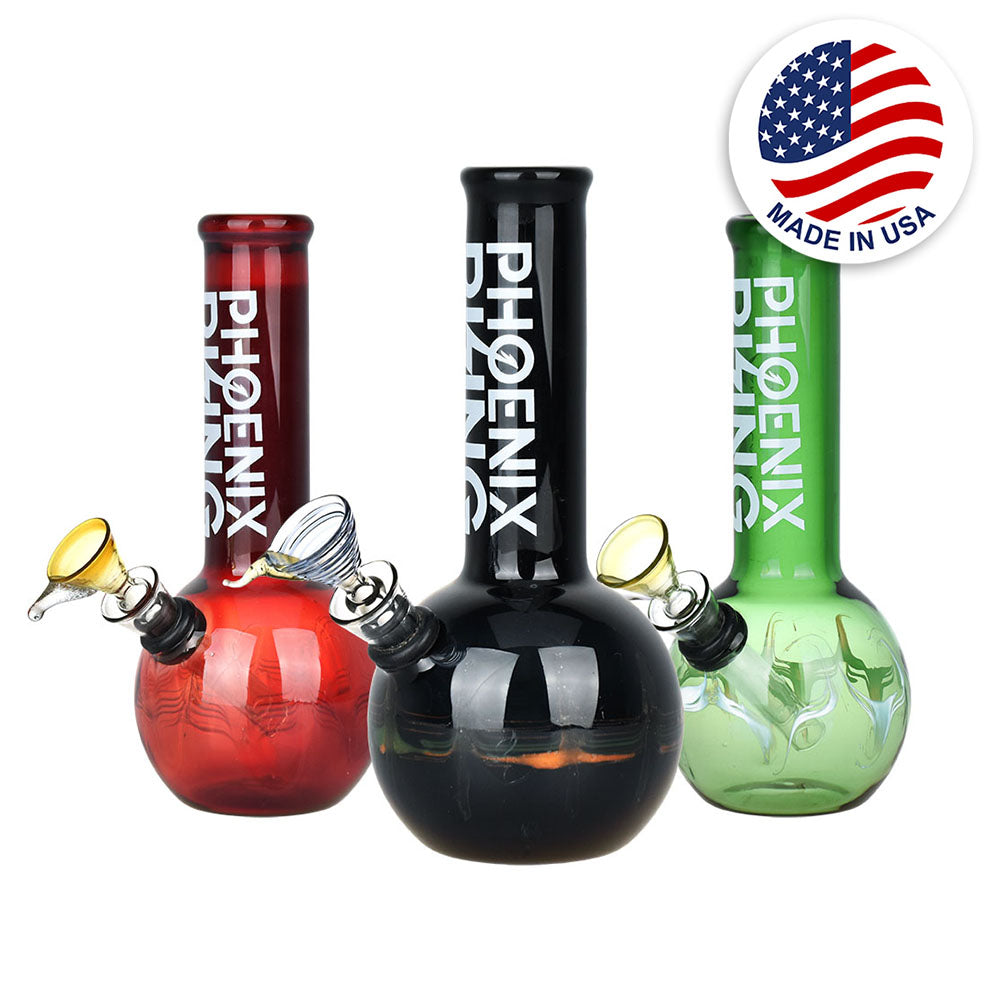 Phoenix Rising Round Base Water Pipe – 7″/Colors Vary