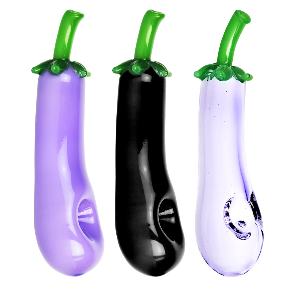 Chinese Eggplant Hand Pipe – 5″ / Colors Vary
