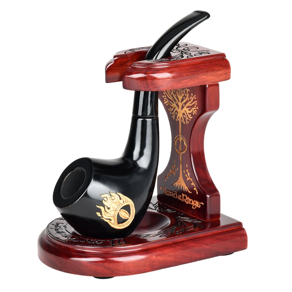 Pulsar Shire Pipes x LoTR SAURON Pipe & MIDDLE-EARTH Pipe Stand Bundle- 5.5″