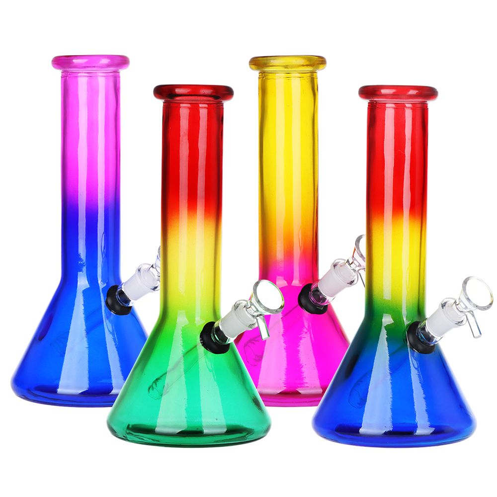 SeshGear Boxed Ombre Beaker Glass Water Pipe – 10″ / 14mm F / Colors Vary