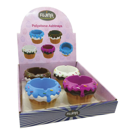 Fujima Cupcake Polystone Ashtray - 3.25" / 4pcs